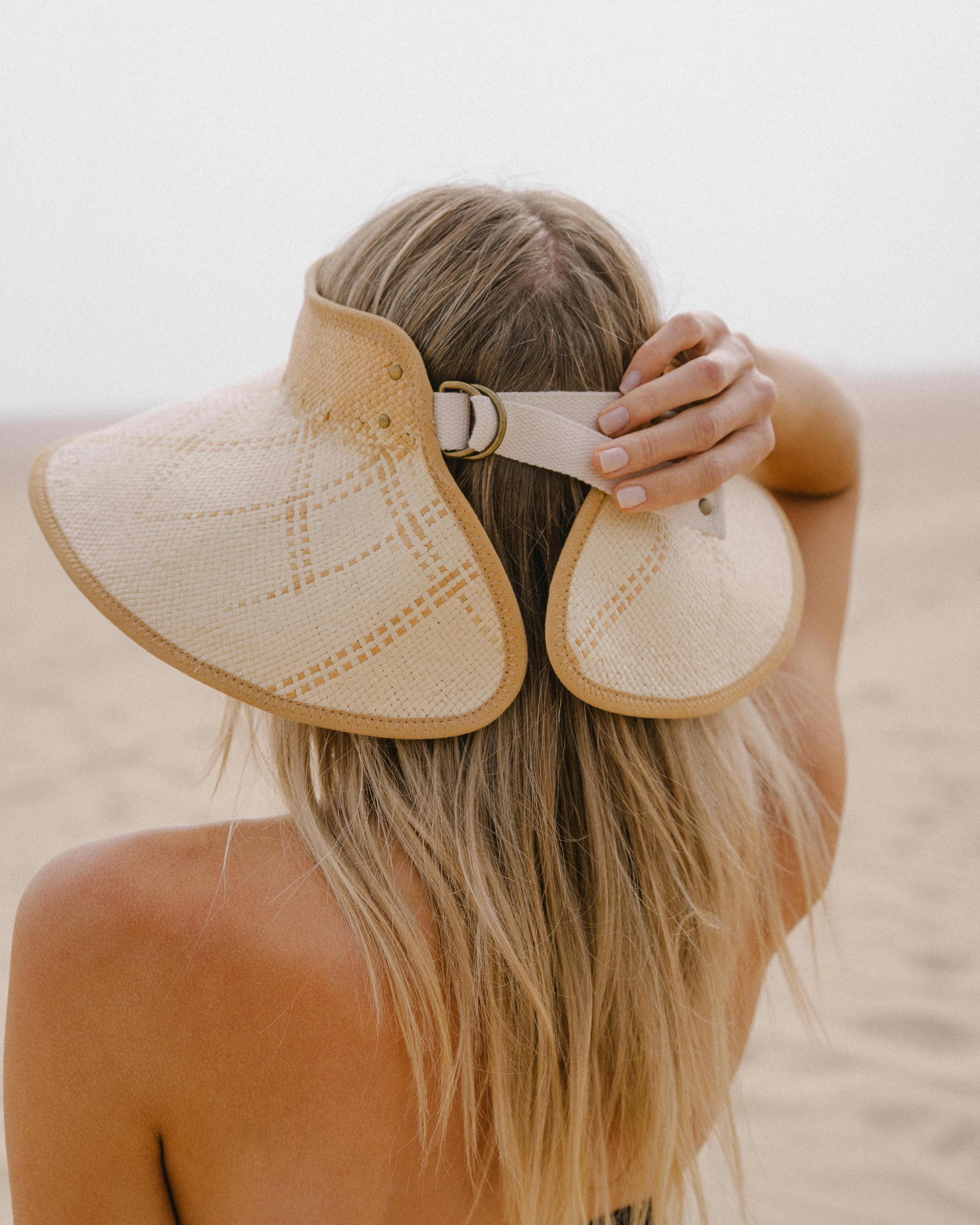 Luna Packable Wide Brim Visor in Sand sold by Hemlock Hat Co product image thumbnail 3