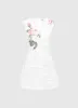 Briana V Neck Embroidered Lace Mini Dress - Snow sold by LEO LIN