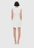 Briana V Neck Embroidered Lace Mini Dress - Snow sold by LEO LIN