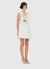 Briana V Neck Embroidered Lace Mini Dress - Snow sold by LEO LIN