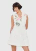 Briana V Neck Embroidered Lace Mini Dress - Snow sold by LEO LIN