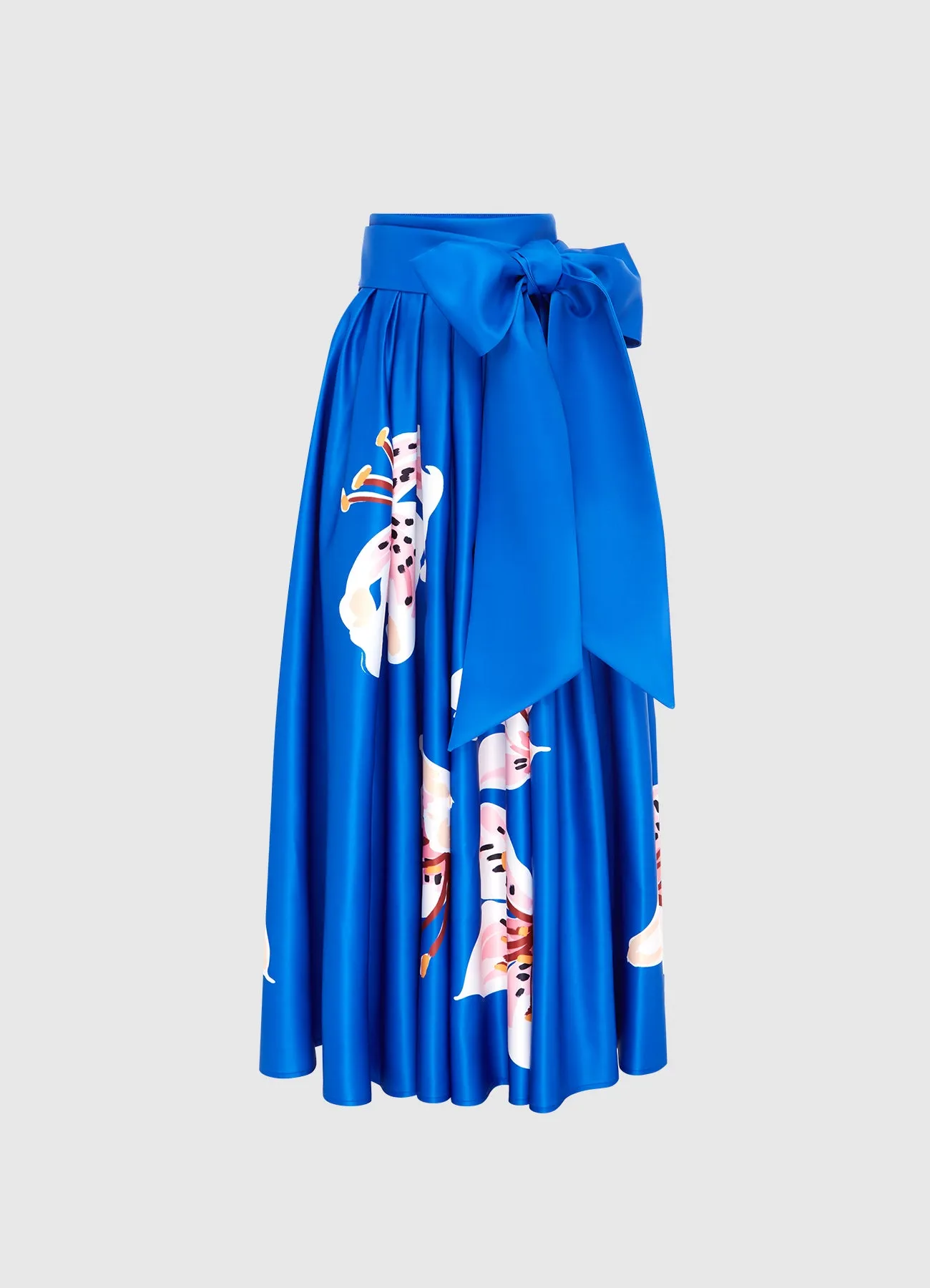 Valerie Maxi Skirt - Lily Print in Cobalt sold by LEO LIN