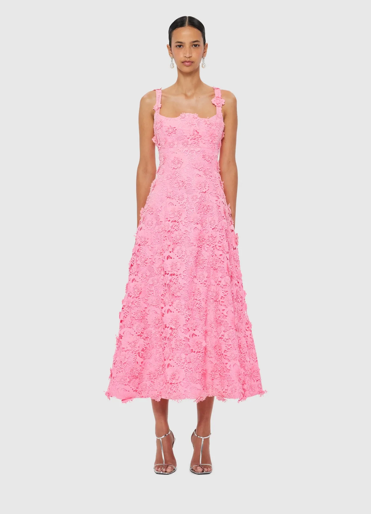 Odette Lace Midi Dress - Bubblegum sold by LEO LIN product image thumbnail 2