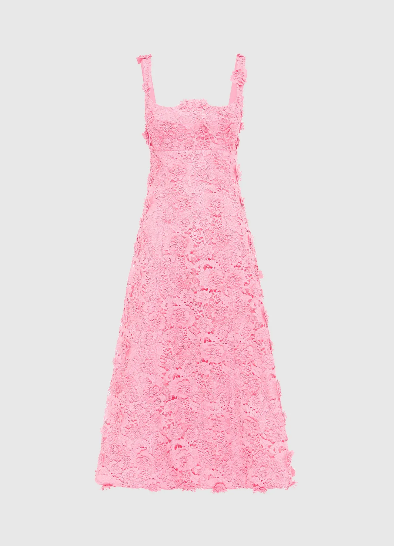 Odette Lace Midi Dress - Bubblegum sold by LEO LIN