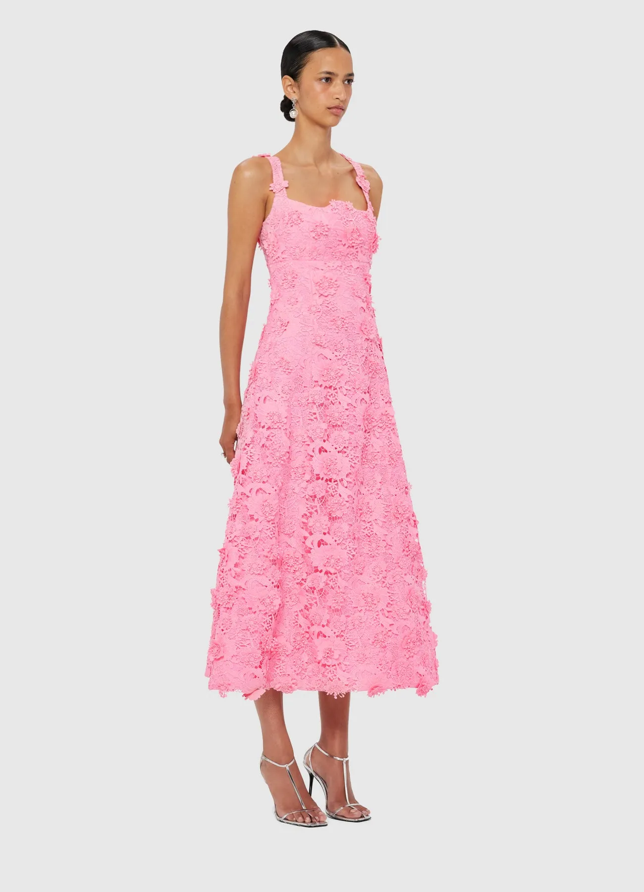 Odette Lace Midi Dress - Bubblegum sold by LEO LIN product image thumbnail 3