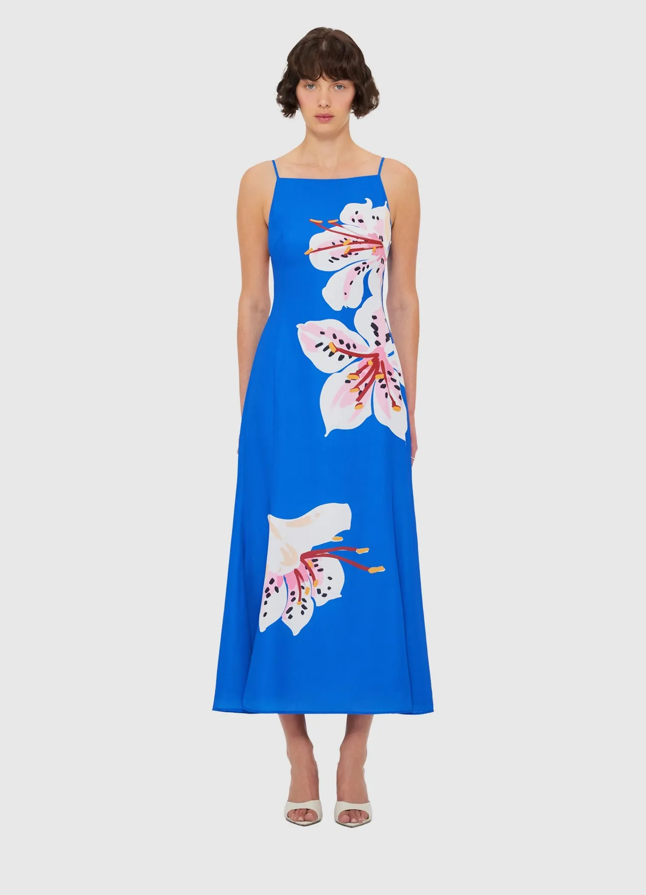Regina Midi Dress - Lily Print in Cobalt sold by LEO LIN product image thumbnail 2