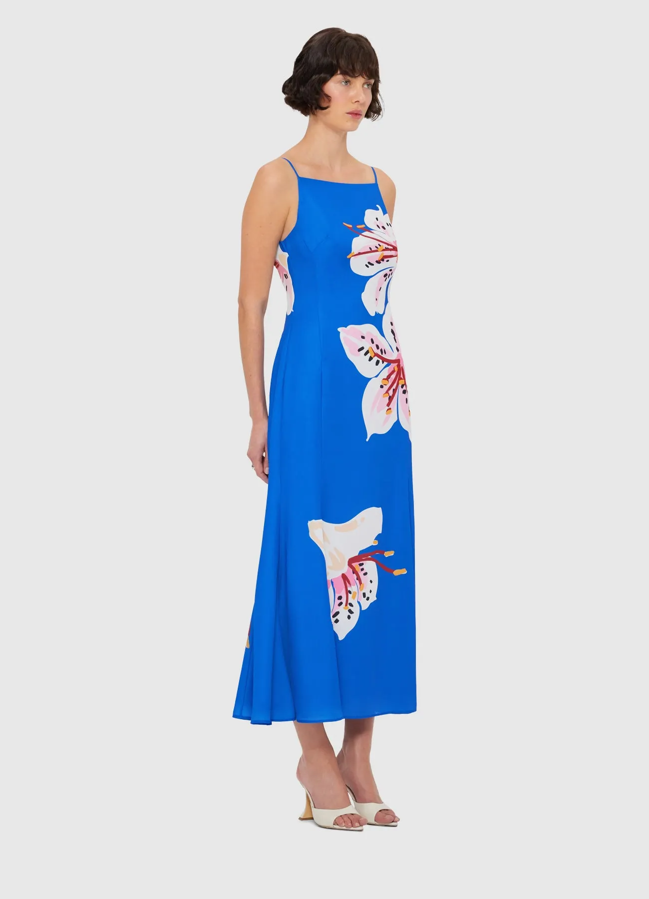 Regina Midi Dress - Lily Print in Cobalt sold by LEO LIN product image thumbnail 3