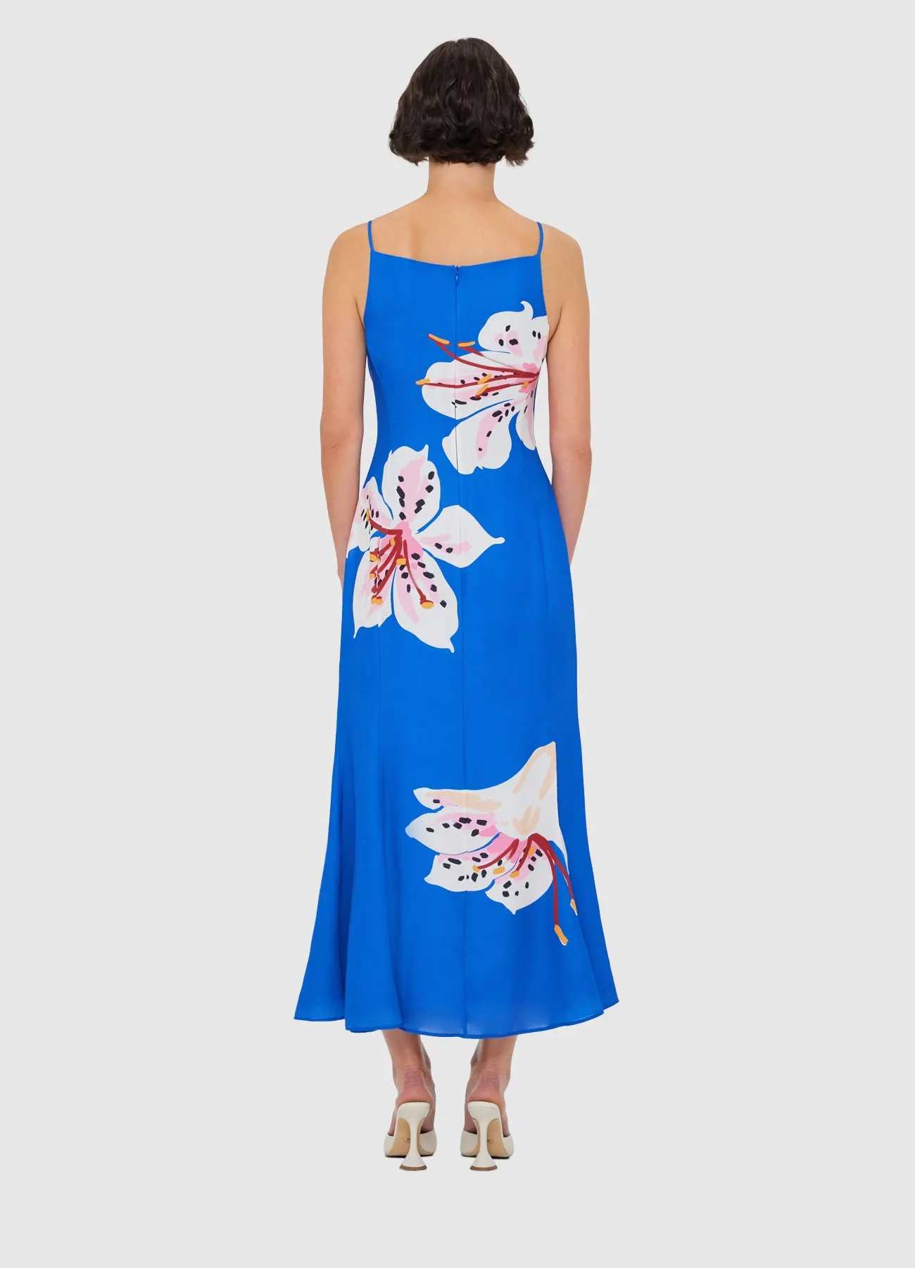 Regina Midi Dress - Lily Print in Cobalt sold by LEO LIN product image thumbnail 4