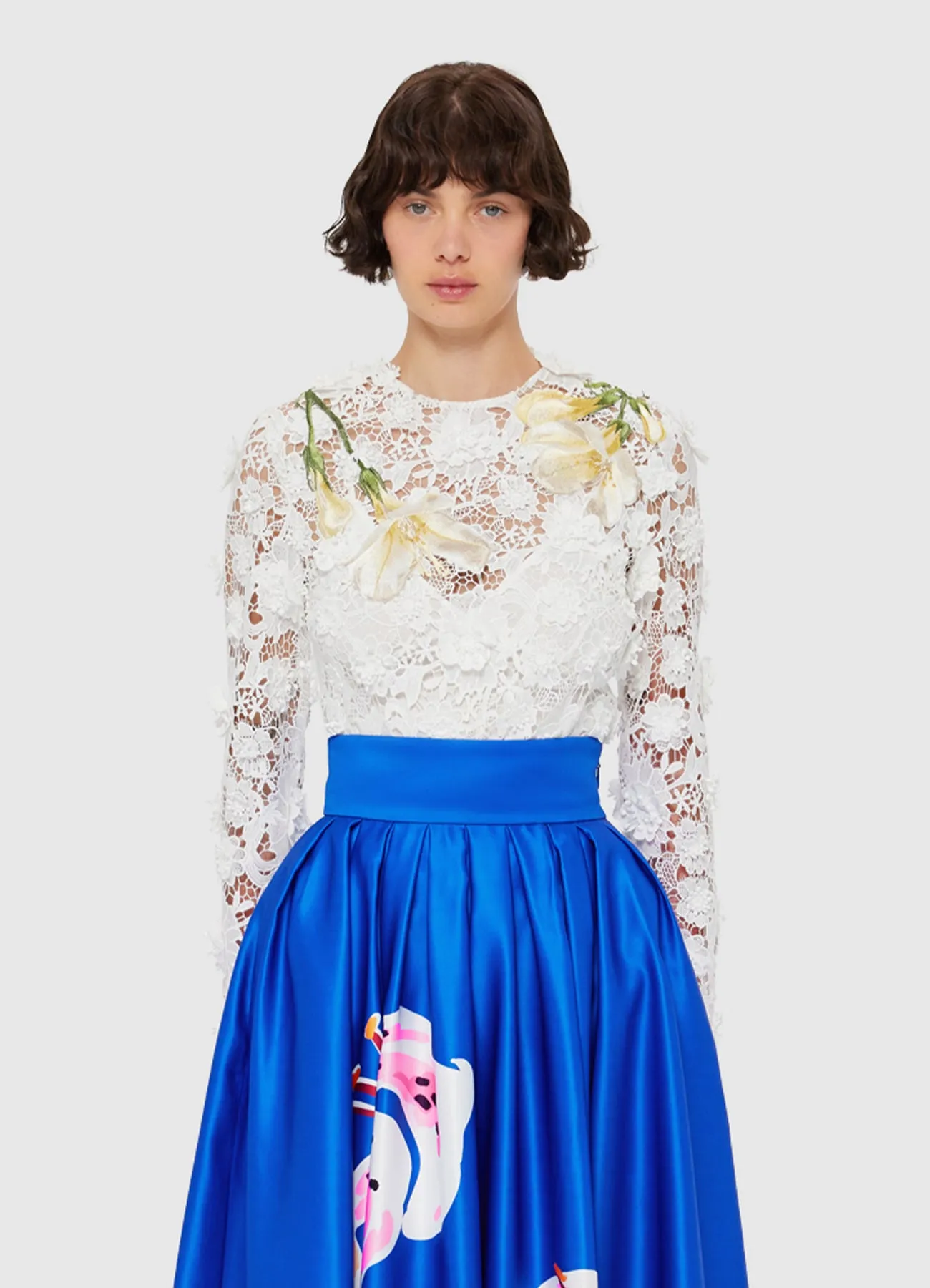 Luna Embroidered Lace Top - Snow sold by LEO LIN product image thumbnail 2