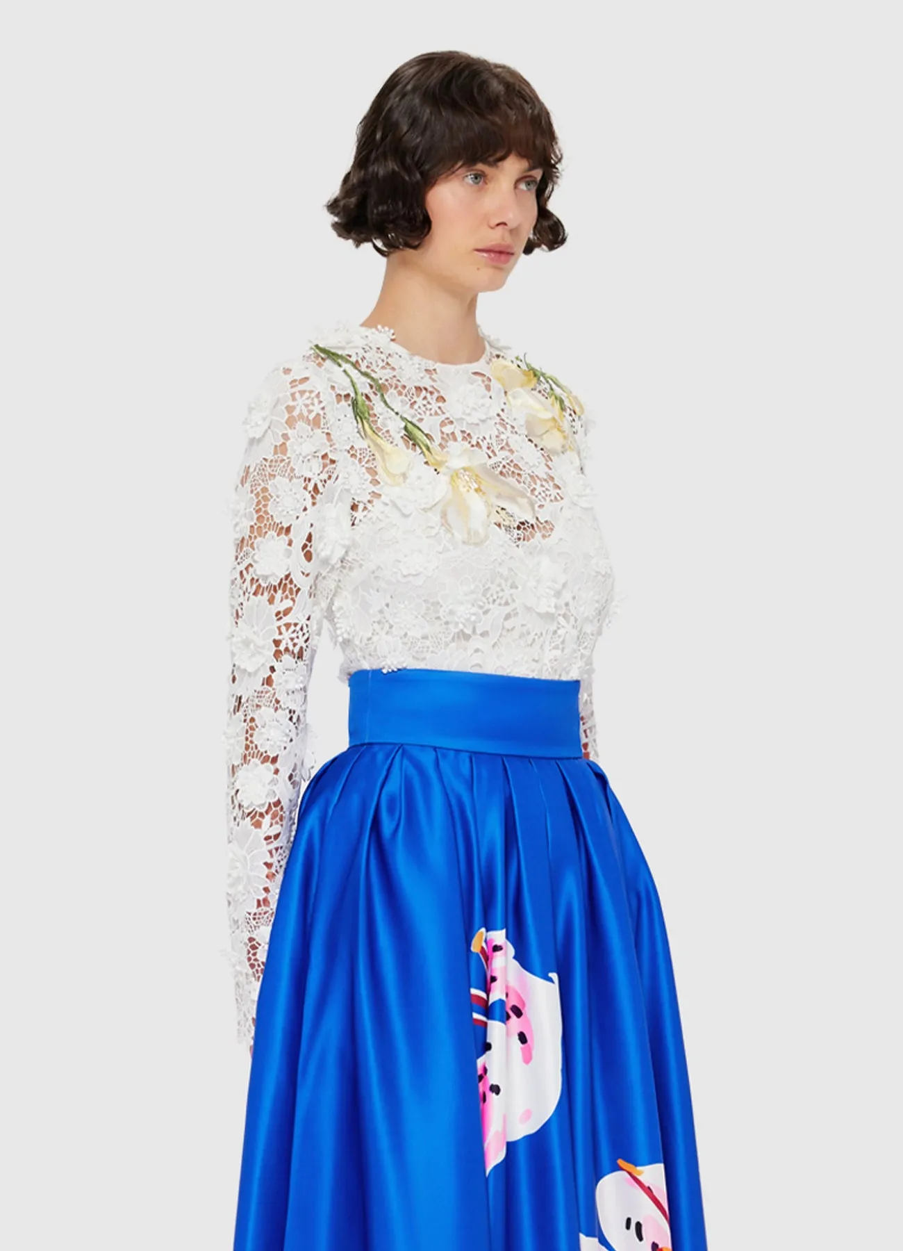 Luna Embroidered Lace Top - Snow sold by LEO LIN product image thumbnail 3
