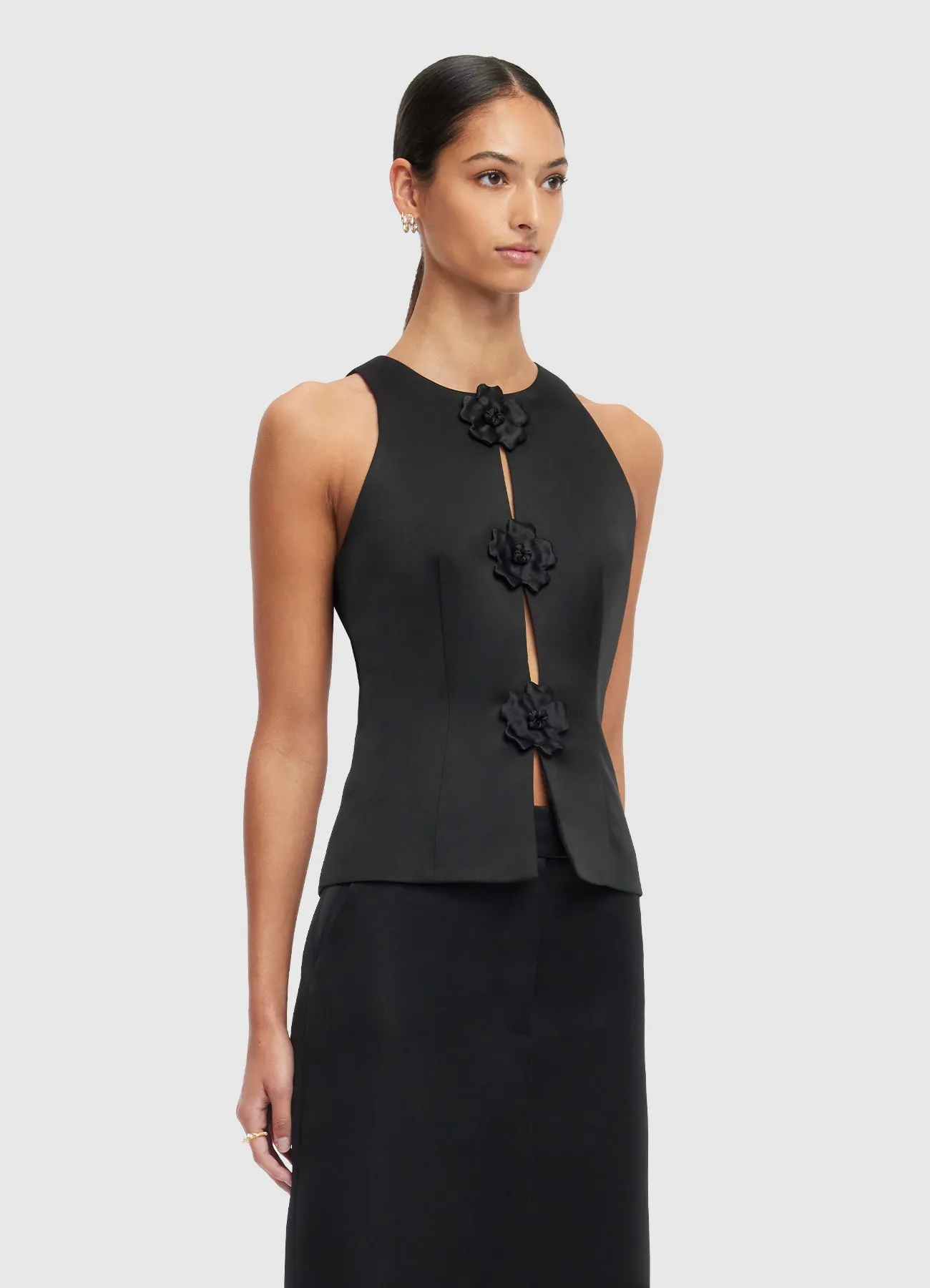 Amelia Petal Top - Ebony sold by LEO LIN product image thumbnail 3