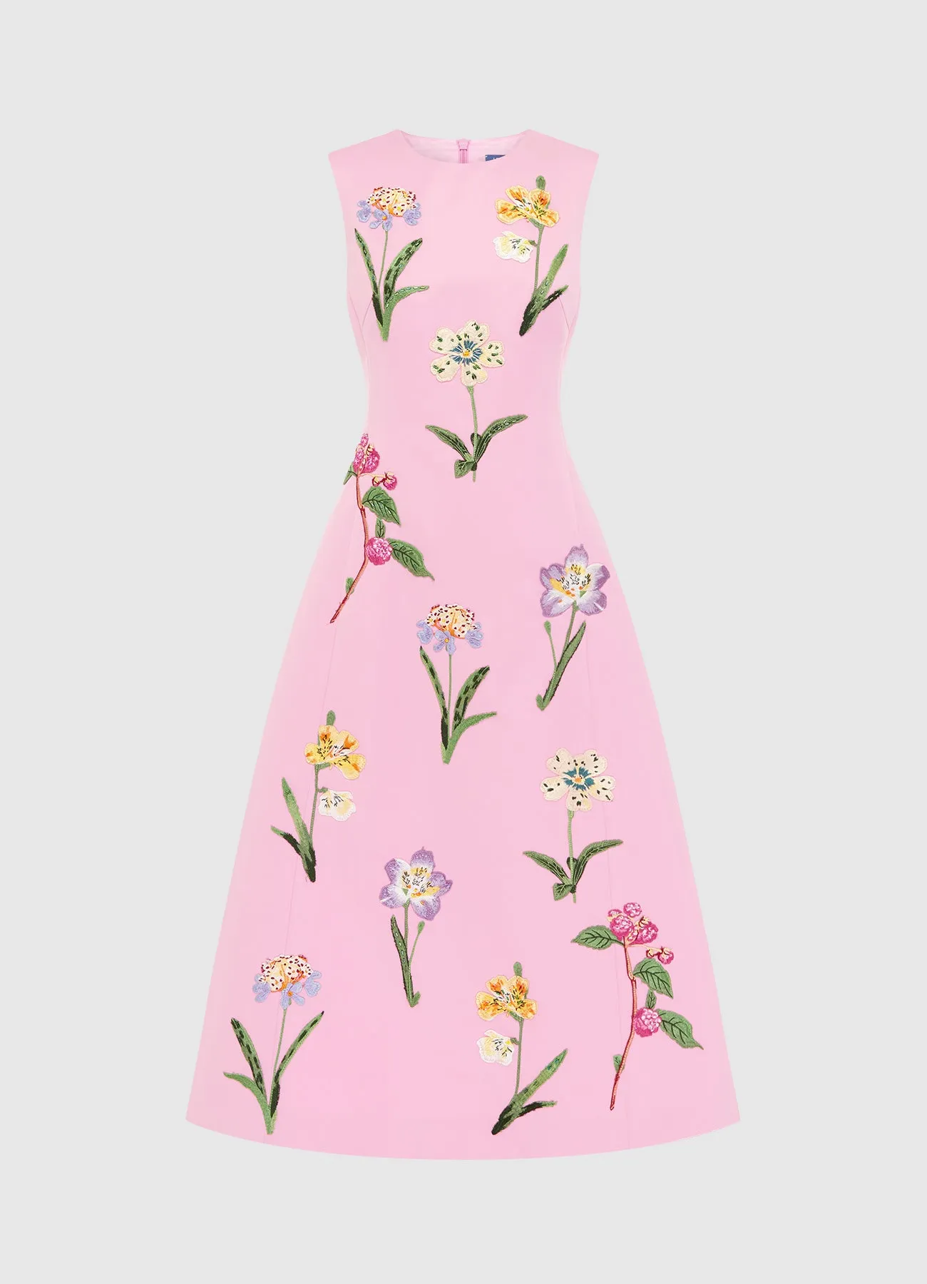 Cleo Embellished Sleeveless Midi Dress - Wild Flower in Flamingo sold by LEO LIN