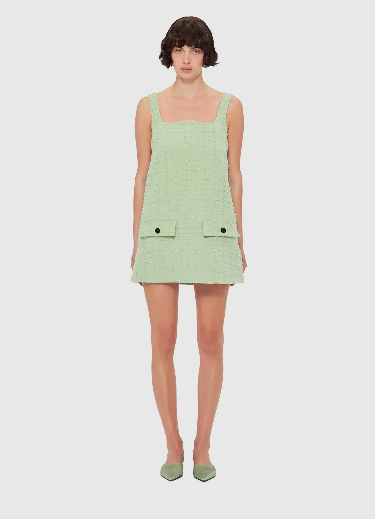 Kira Tweed Mini Dress - Caledon Green sold by LEO LIN product image thumbnail 2