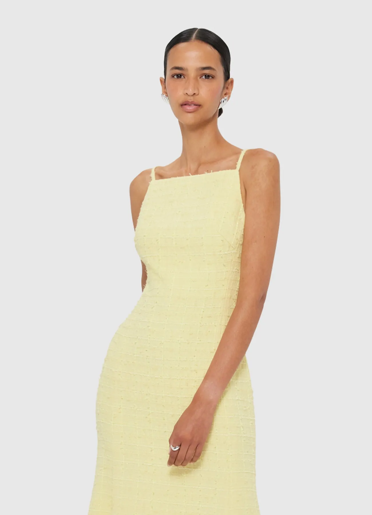 Regina Tweed Midi Dress - Sorbet Yellow sold by LEO LIN product image thumbnail 5