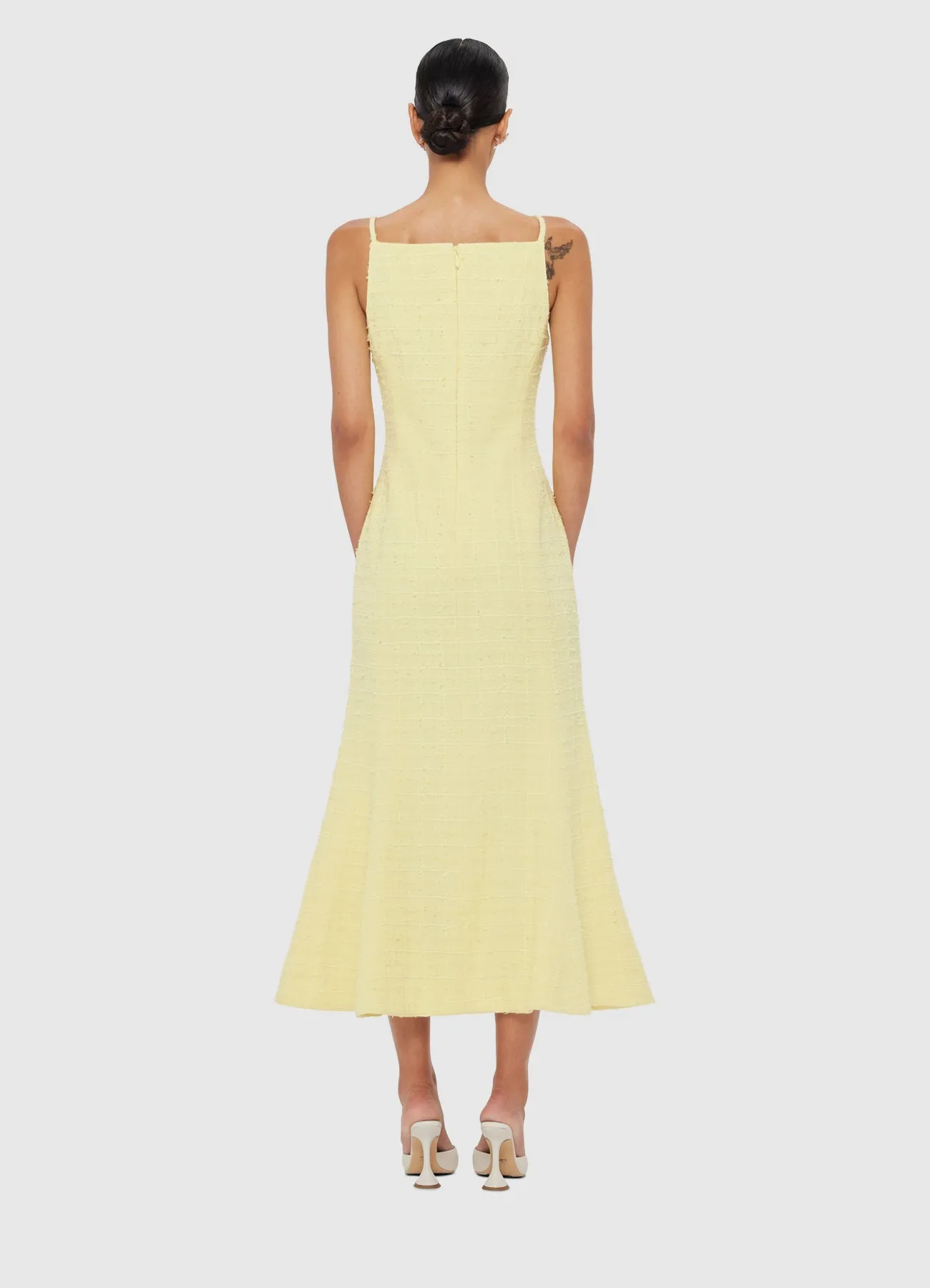 Regina Tweed Midi Dress - Sorbet Yellow sold by LEO LIN product image thumbnail 4