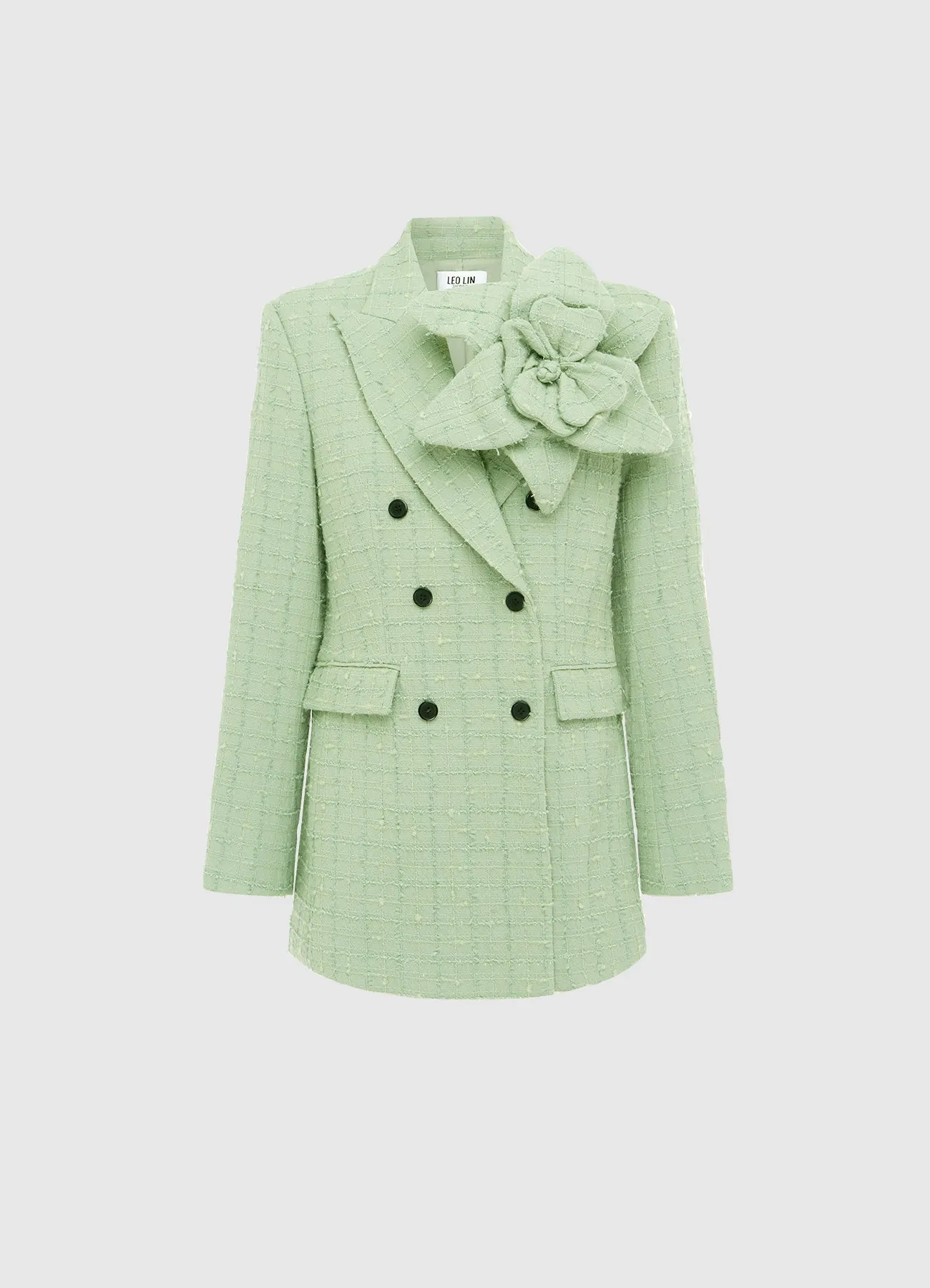 Jazlyn Tweed Blazer - Caledon Green sold by LEO LIN
