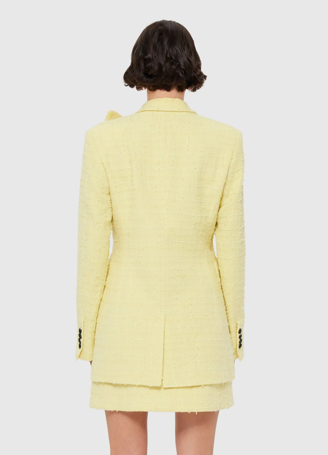 Jazlyn Tweed Blazer - Sorbet Yellow sold by LEO LIN product image thumbnail 4