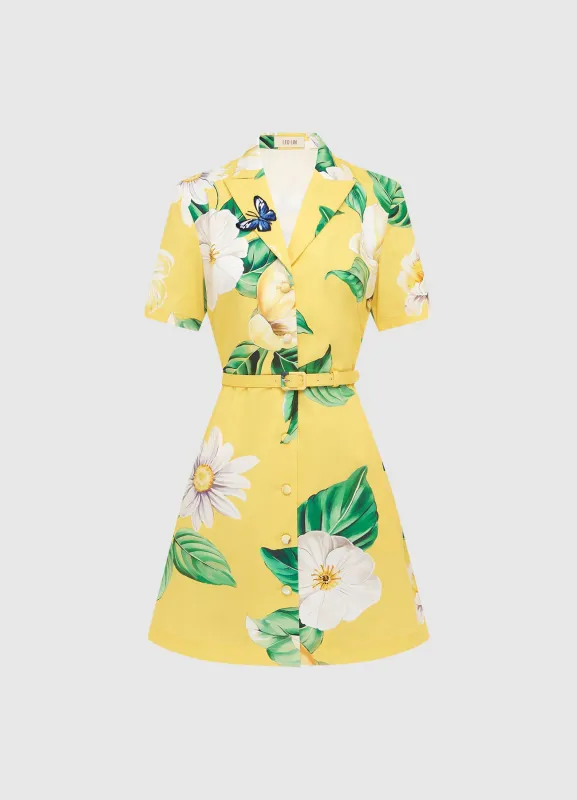 Brigitte Mini Dress - Joie Print in Sunshine sold by LEO LIN