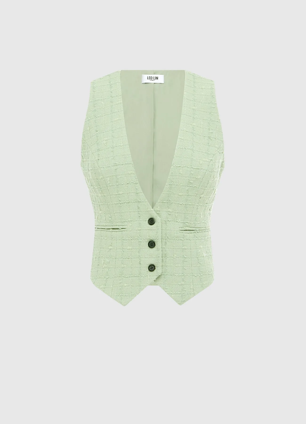 Anna-May Tweed Vest - Caledon Green sold by LEO LIN