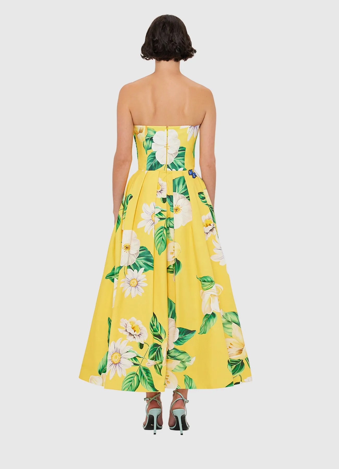 Lynn Bustier Midi Dress - Joie Print in Sunshine sold by LEO LIN product image thumbnail 4