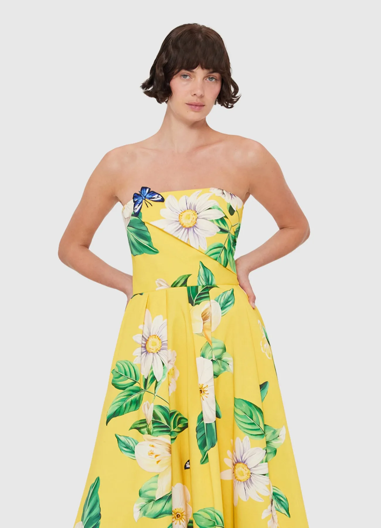 Lynn Bustier Midi Dress - Joie Print in Sunshine sold by LEO LIN product image thumbnail 5
