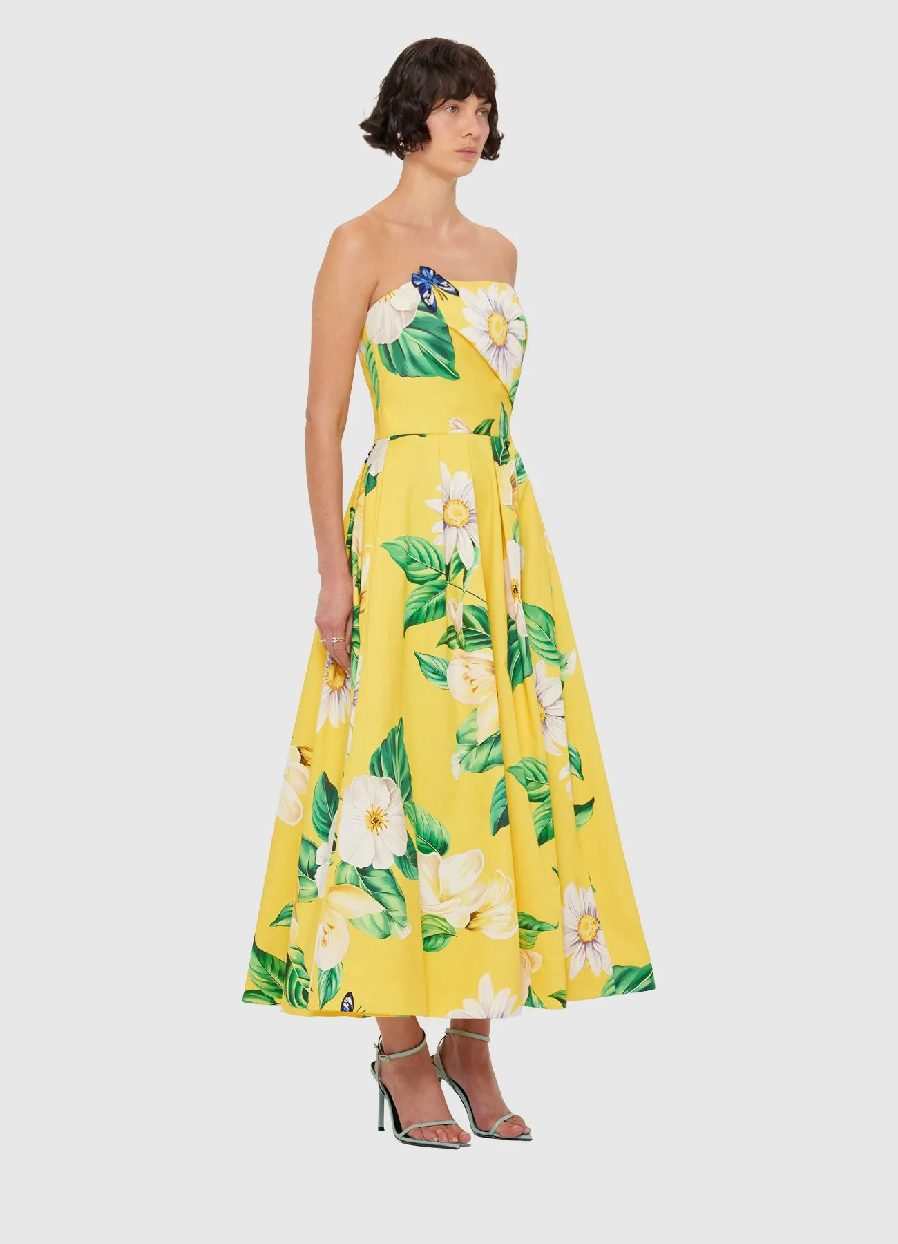 Lynn Bustier Midi Dress - Joie Print in Sunshine sold by LEO LIN product image thumbnail 3