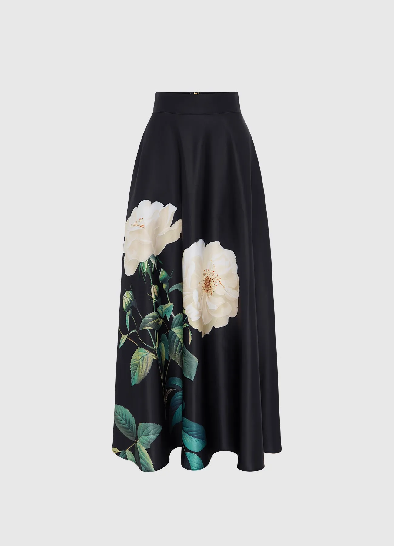 Rosalyn Maxi Skirt - White Rose Print sold by LEO LIN