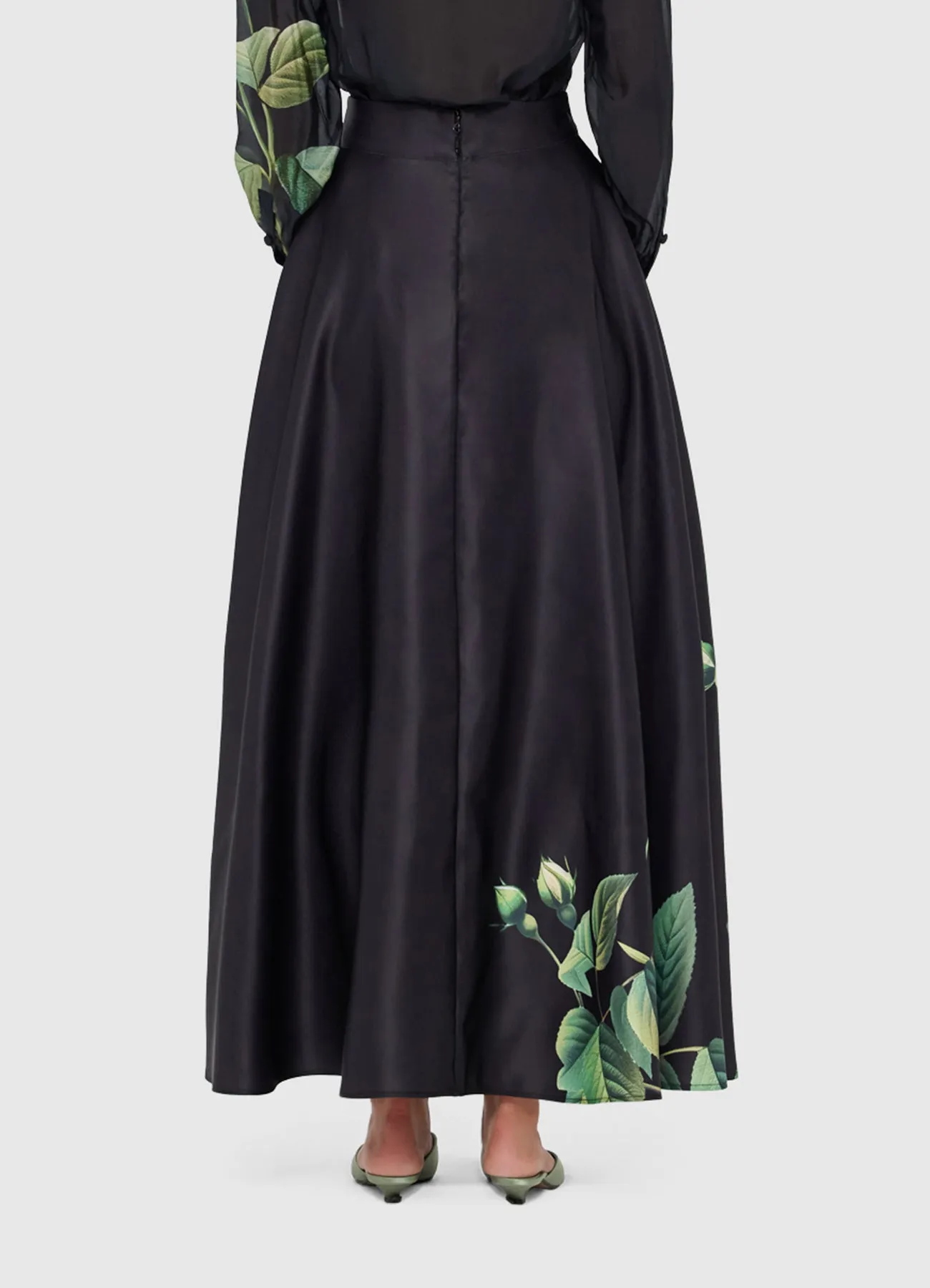 Rosalyn Maxi Skirt - White Rose Print sold by LEO LIN product image thumbnail 4