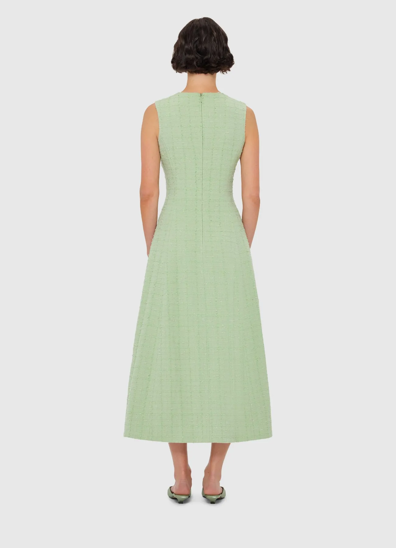 Cleo Tweed Midi Dress - Caledon Green sold by LEO LIN product image thumbnail 4