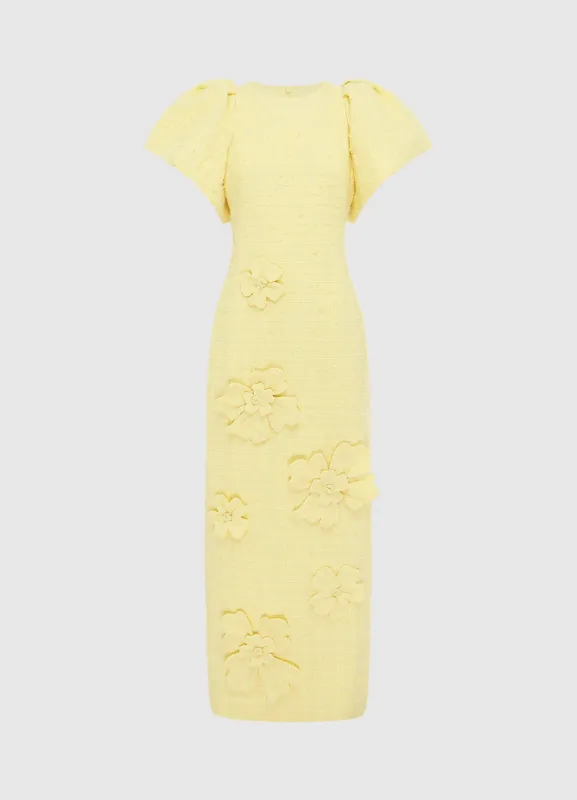 Lucinda Tweed Petal Maxi Dress - Sorbet Yellow sold by LEO LIN