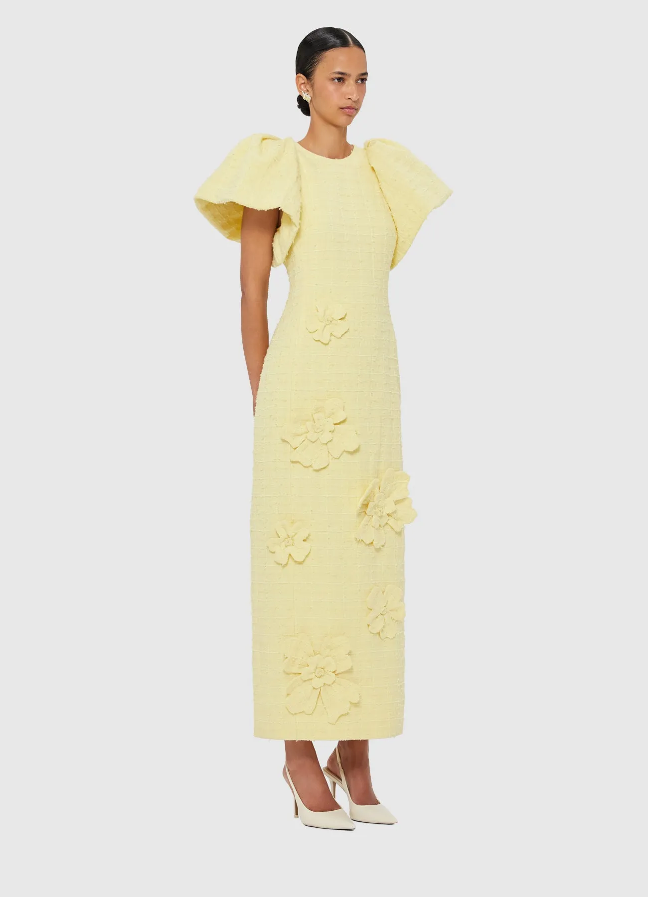 Lucinda Tweed Petal Maxi Dress - Sorbet Yellow sold by LEO LIN product image thumbnail 3