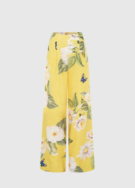 Luisa Pants - Joie Print in Sunshine sold by LEO LIN
