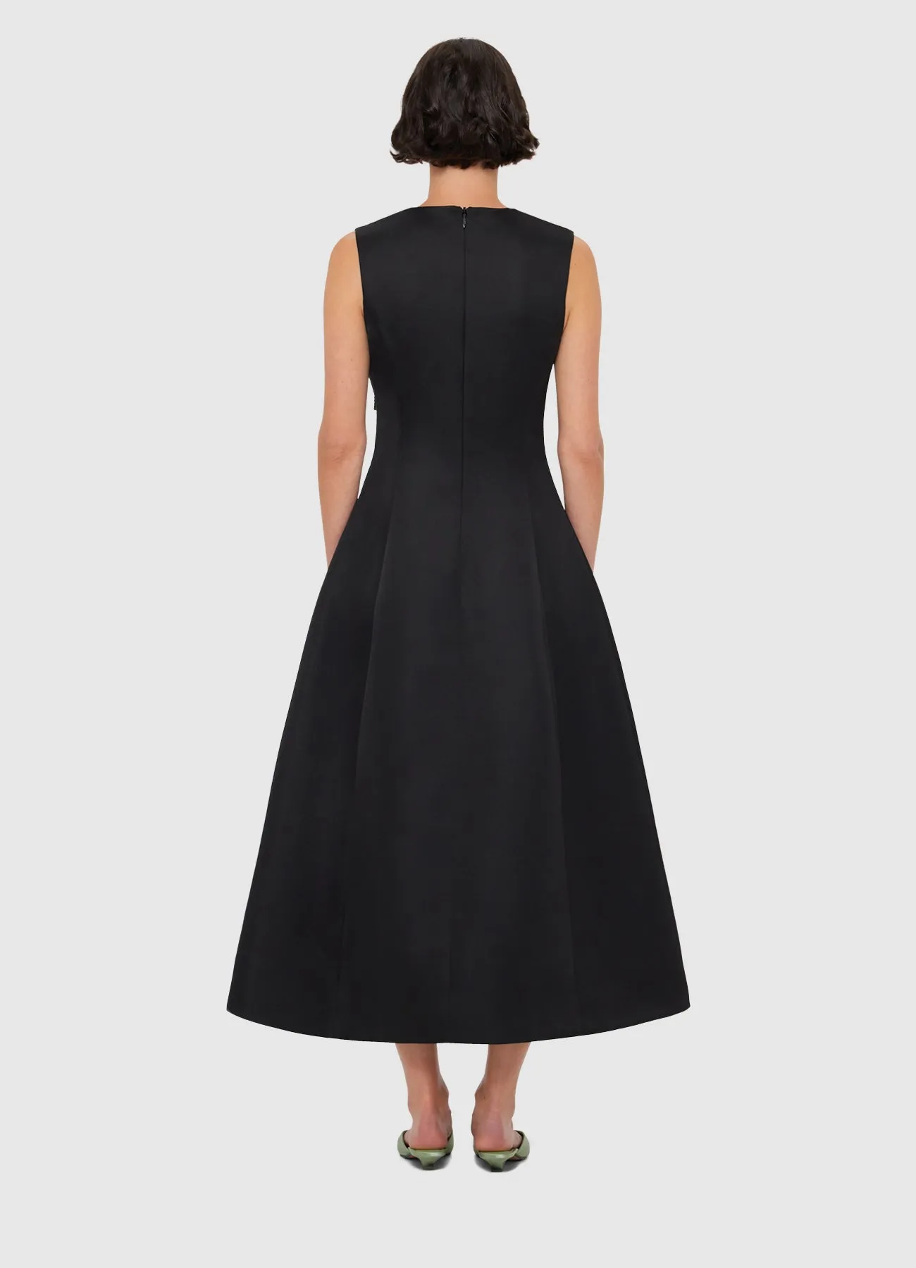 Cleo Embellished Sleeveless Midi Dress - White Rose Print sold by LEO LIN product image thumbnail 4