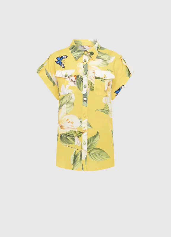 Catarina Blouse - Joie Print in Sunshine made by LEO LIN