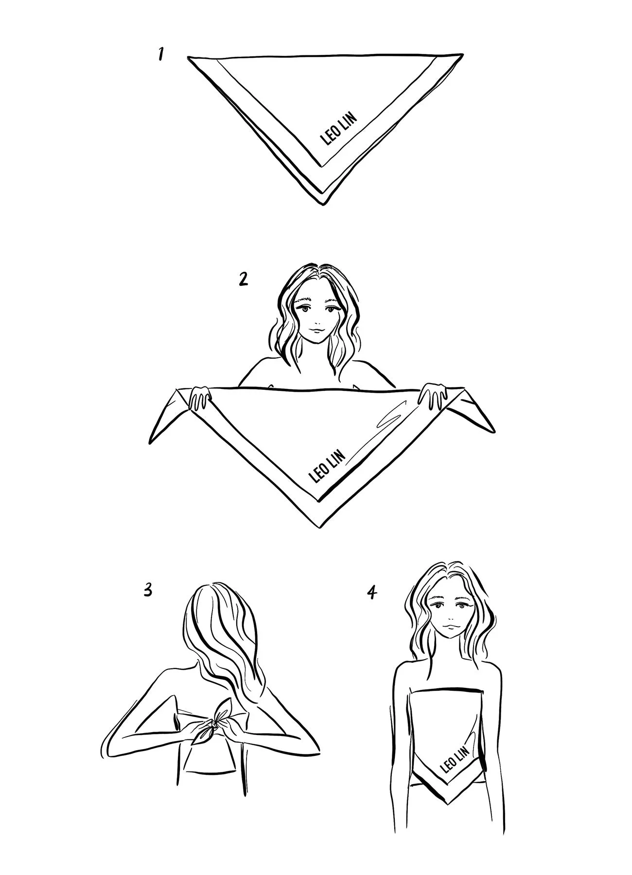 Small Scarf - Lavish Print in Pink sold by LEO LIN product image thumbnail 5