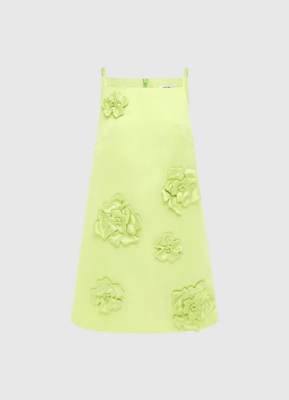 Leia Petal Mini Dress - Chartreuse sold by LEO LIN