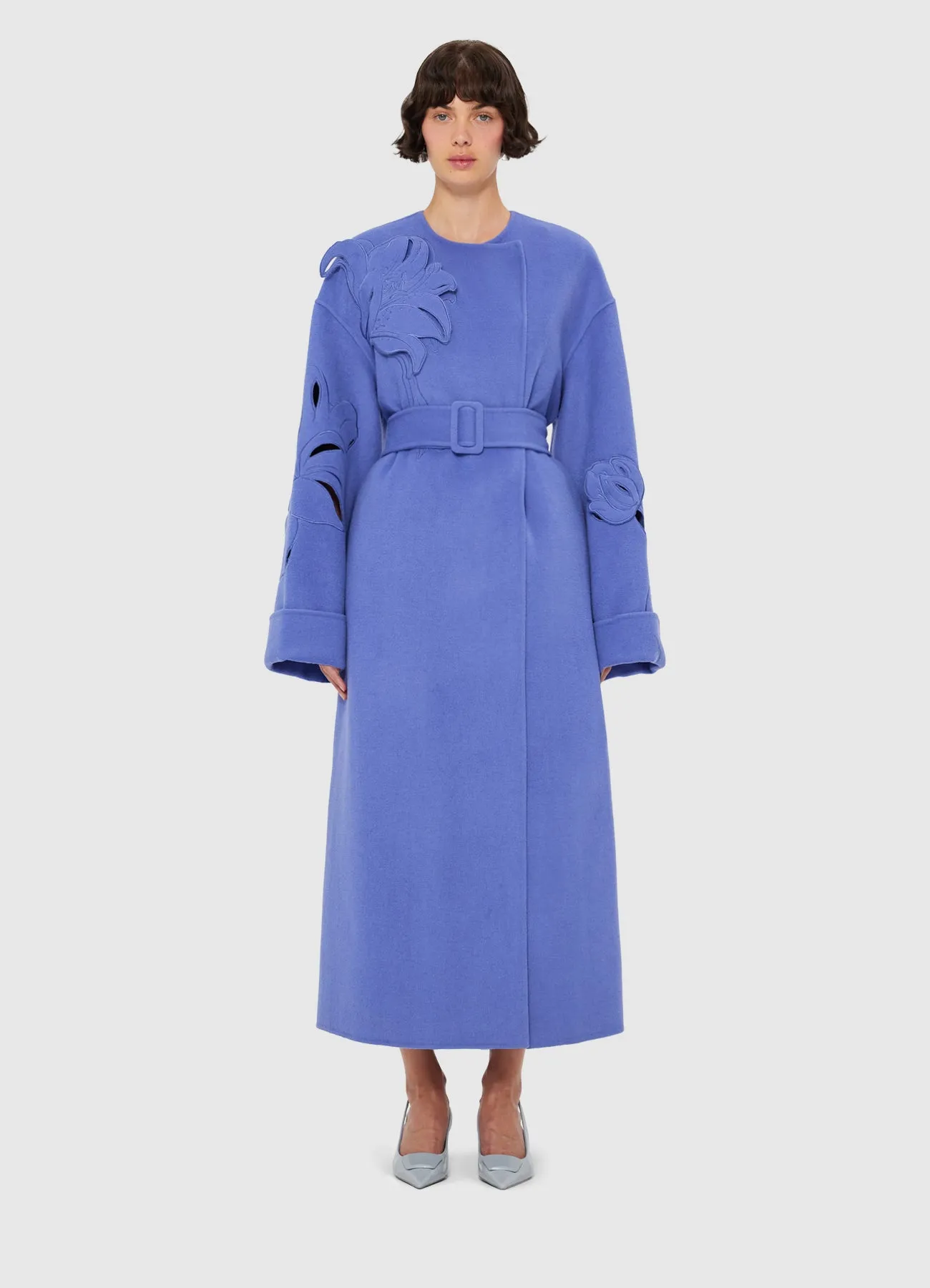 Celestine Appliqué Wool Coat - Moonlight sold by LEO LIN product image thumbnail 2