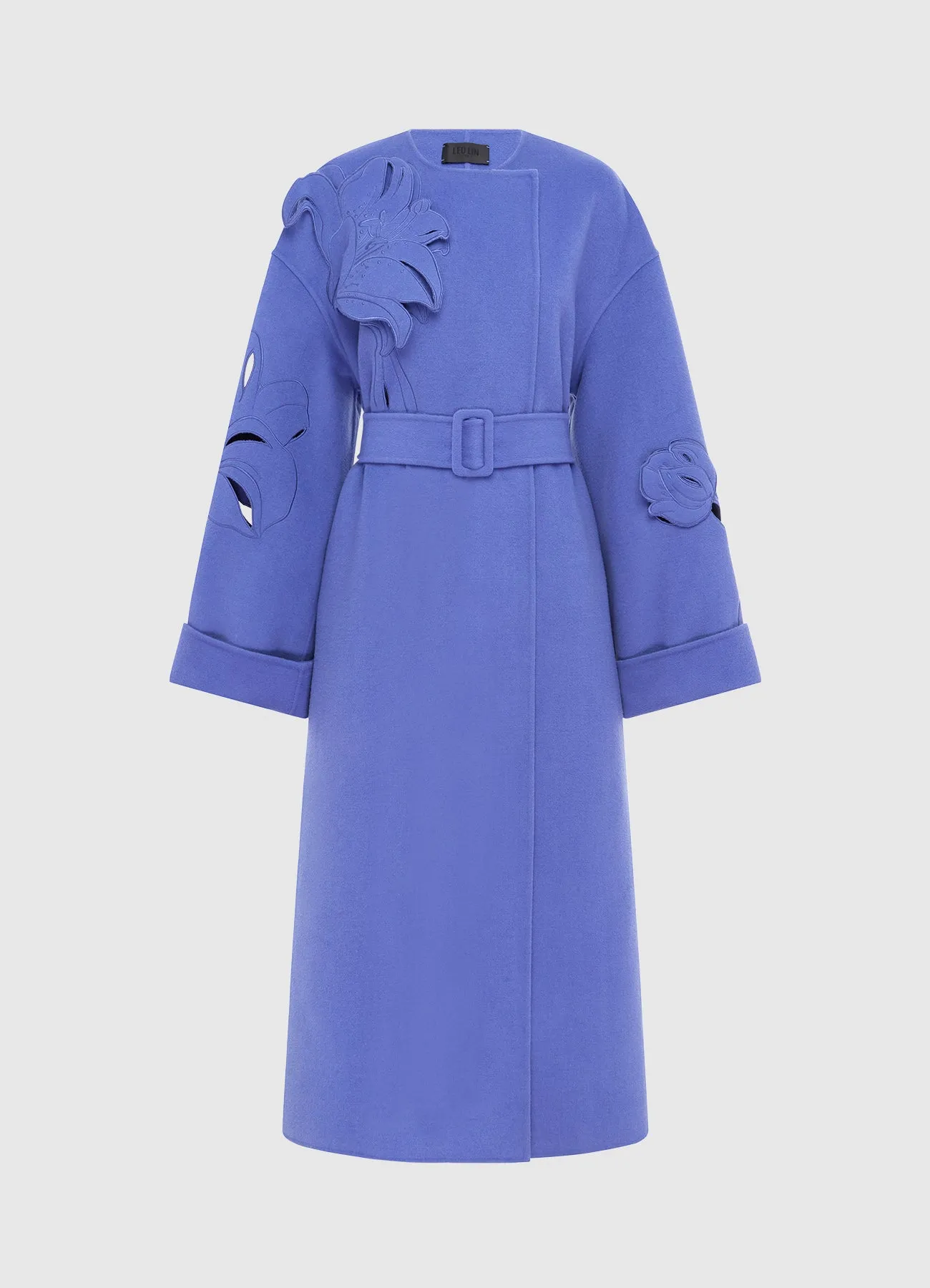 Celestine Appliqué Wool Coat - Moonlight sold by LEO LIN