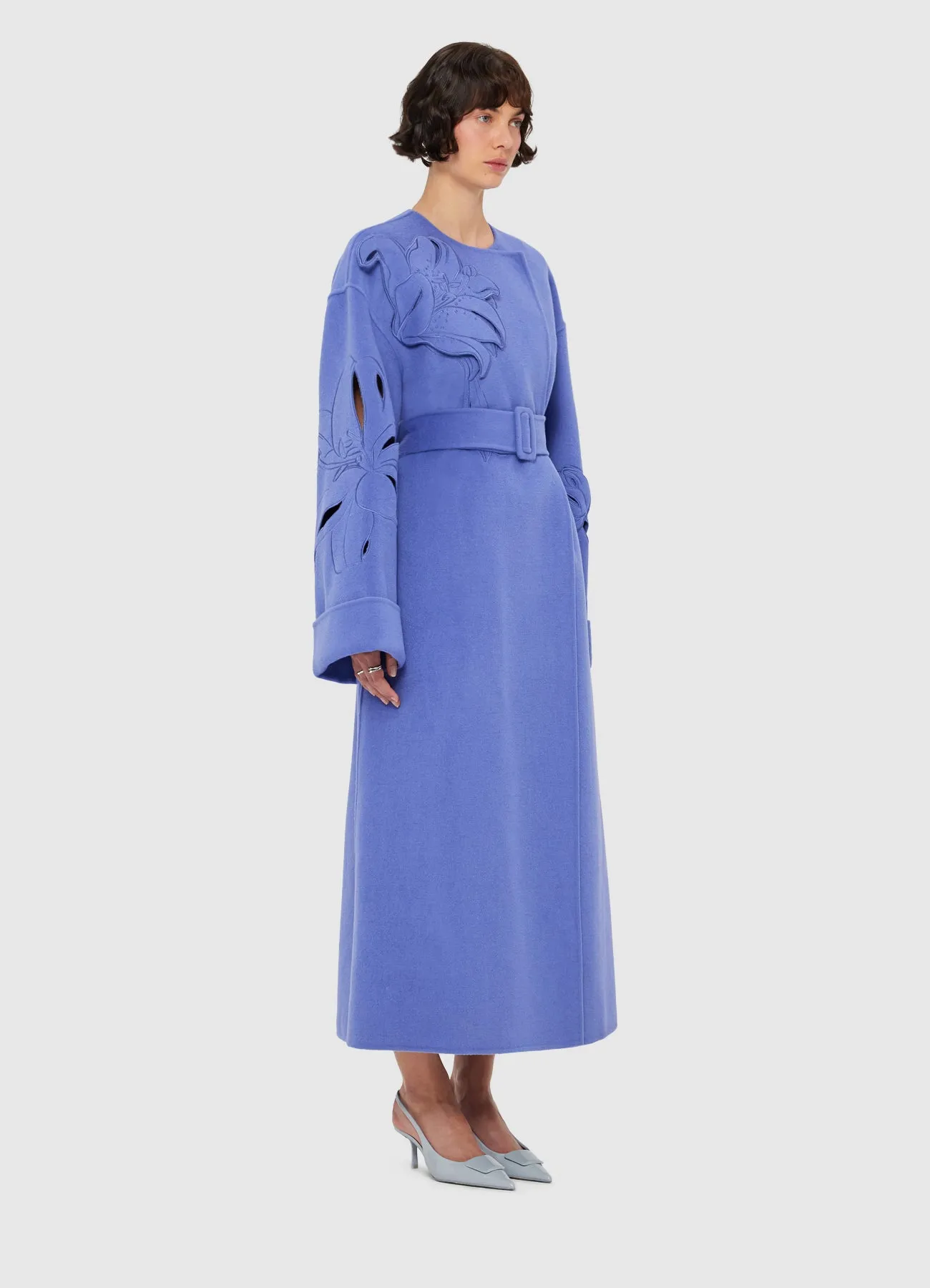 Celestine Appliqué Wool Coat - Moonlight sold by LEO LIN product image thumbnail 3