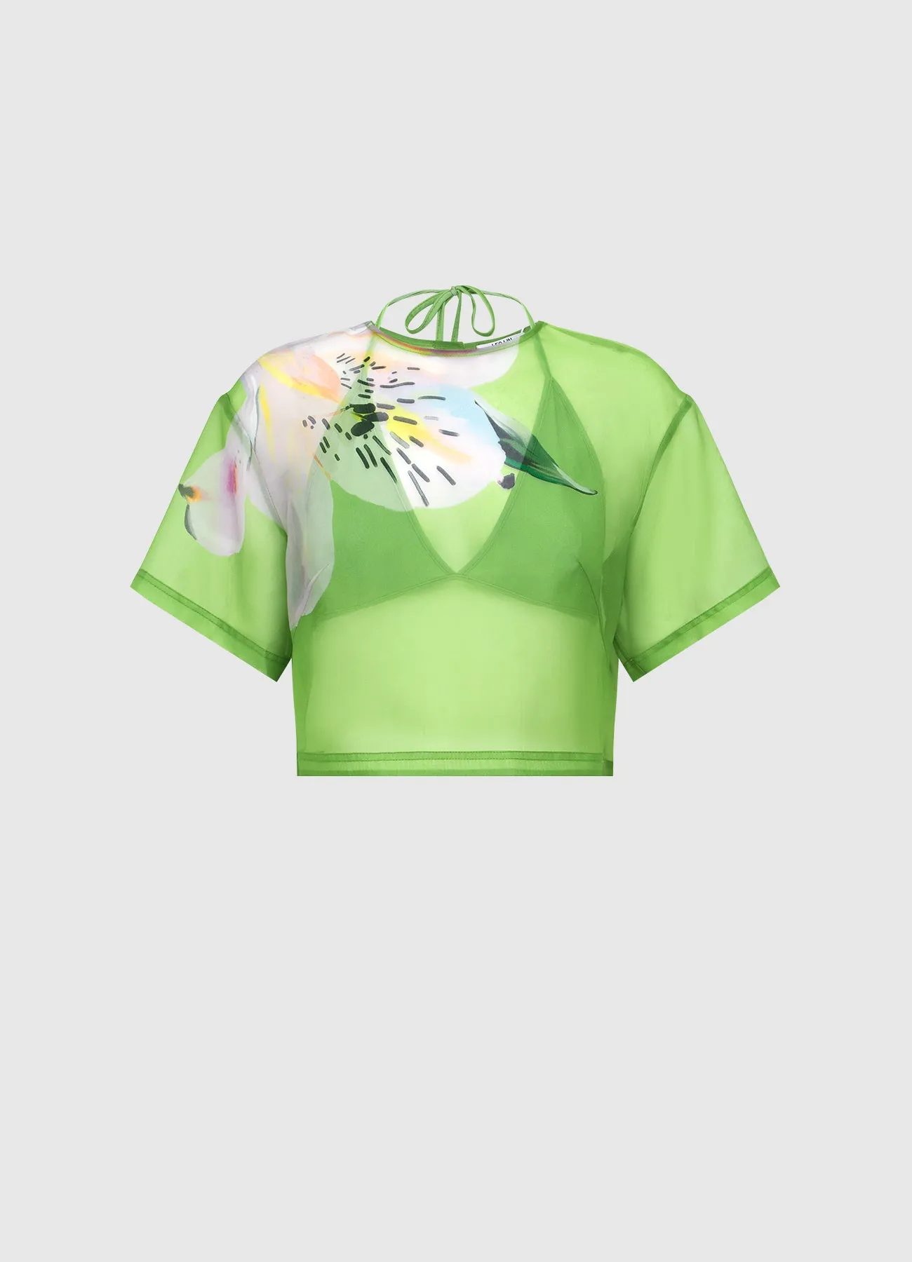 Indie Sleeve Top - Lily Print in Parakeet sold by LEO LIN