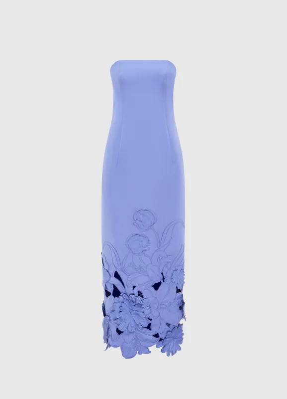 Rayna Appliqué Bustier Maxi Dress - Moonlight sold by LEO LIN