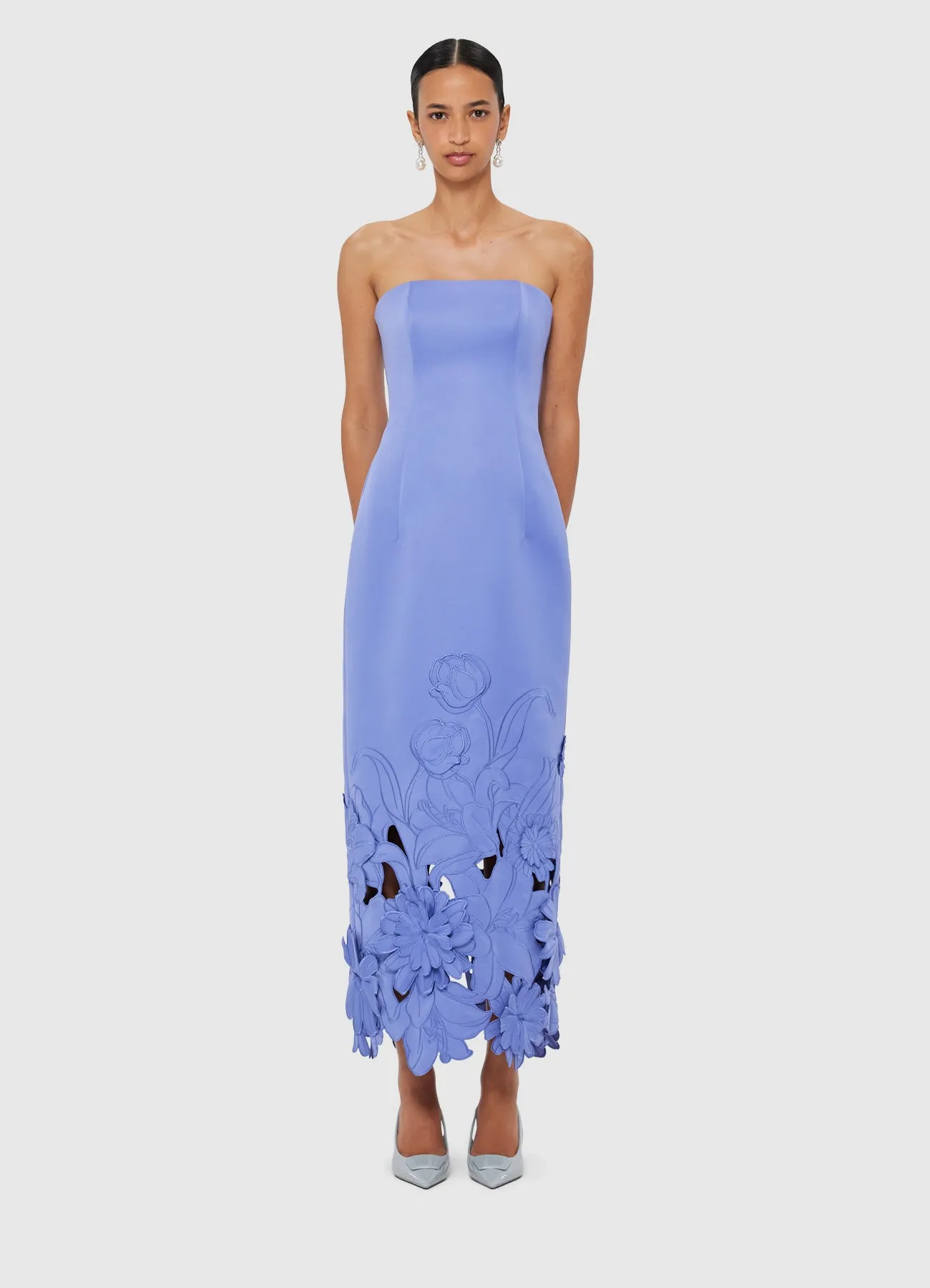 Rayna Appliqué Bustier Maxi Dress - Moonlight sold by LEO LIN product image thumbnail 2