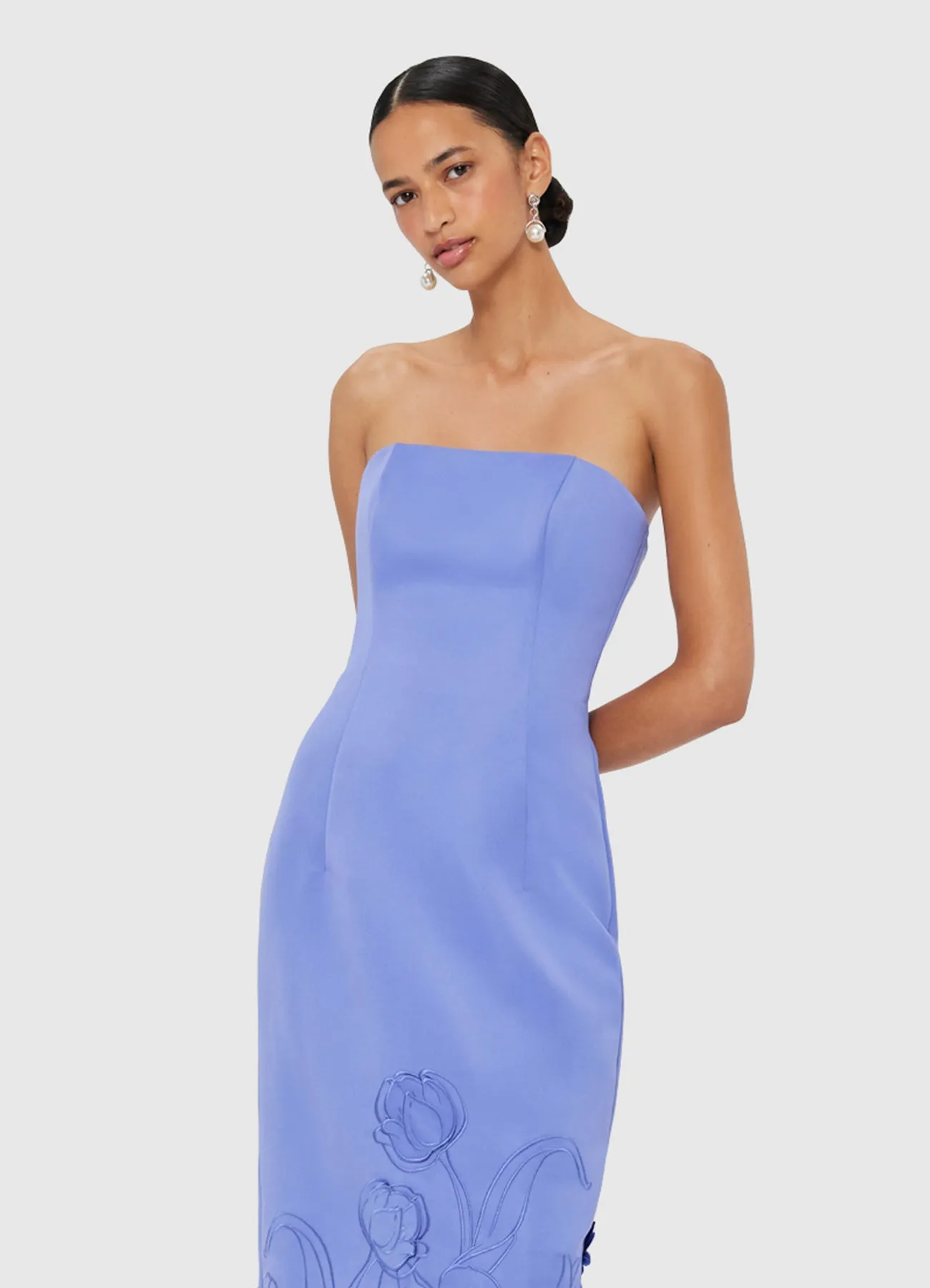 Rayna Appliqué Bustier Maxi Dress - Moonlight sold by LEO LIN product image thumbnail 5