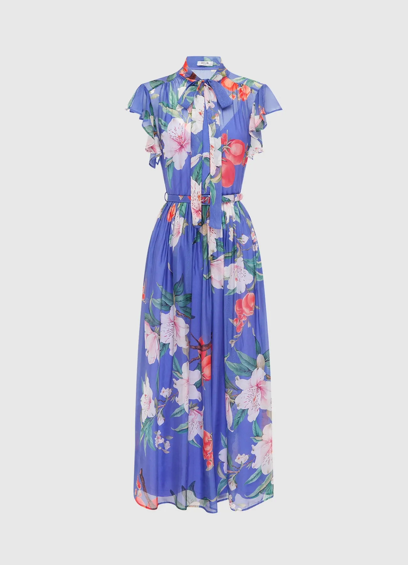 Grace Flutter Sleeve Midi Dress - Lavish Print in Moonlight sold by LEO LIN