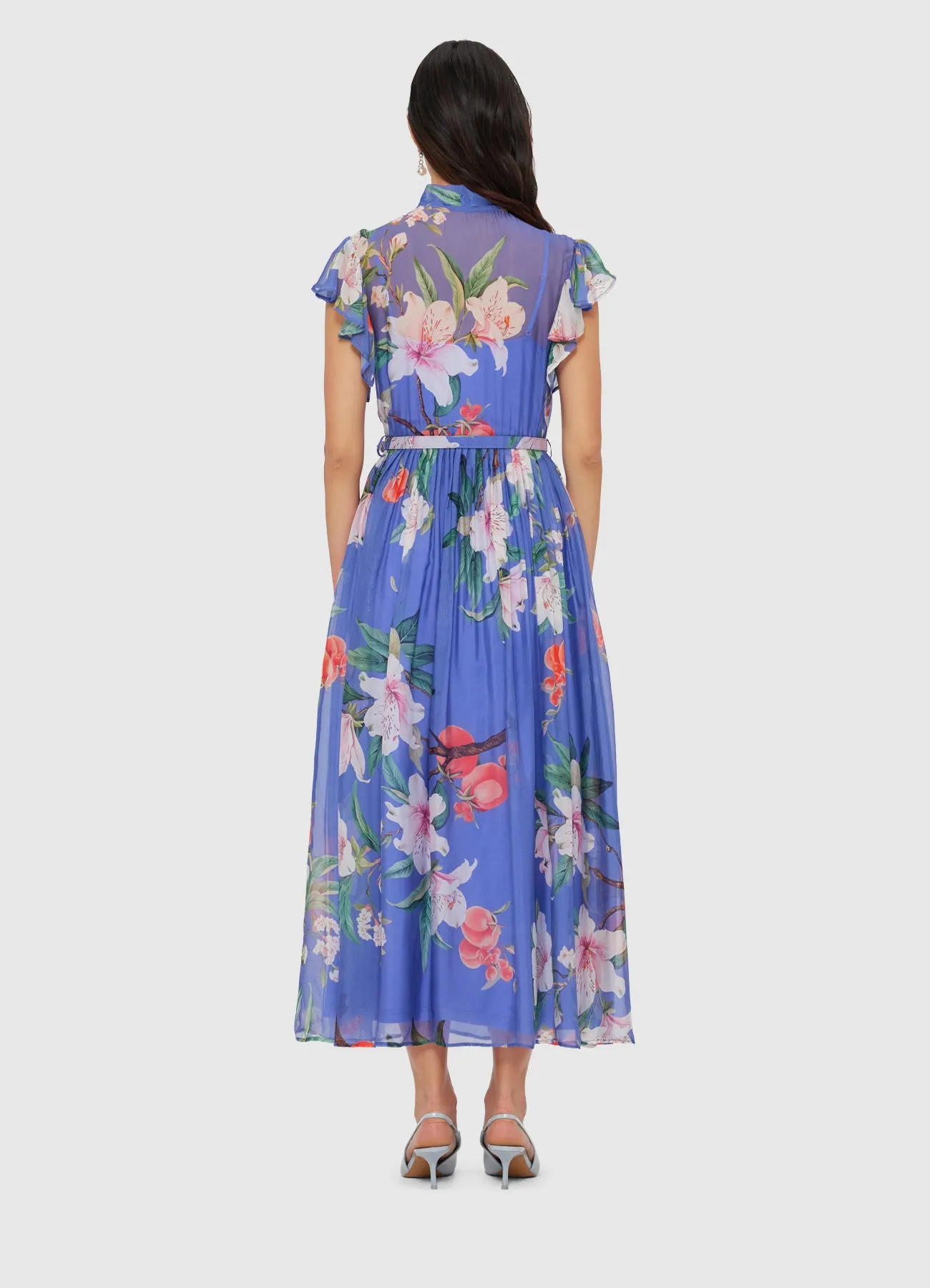Grace Flutter Sleeve Midi Dress - Lavish Print in Moonlight sold by LEO LIN product image thumbnail 5