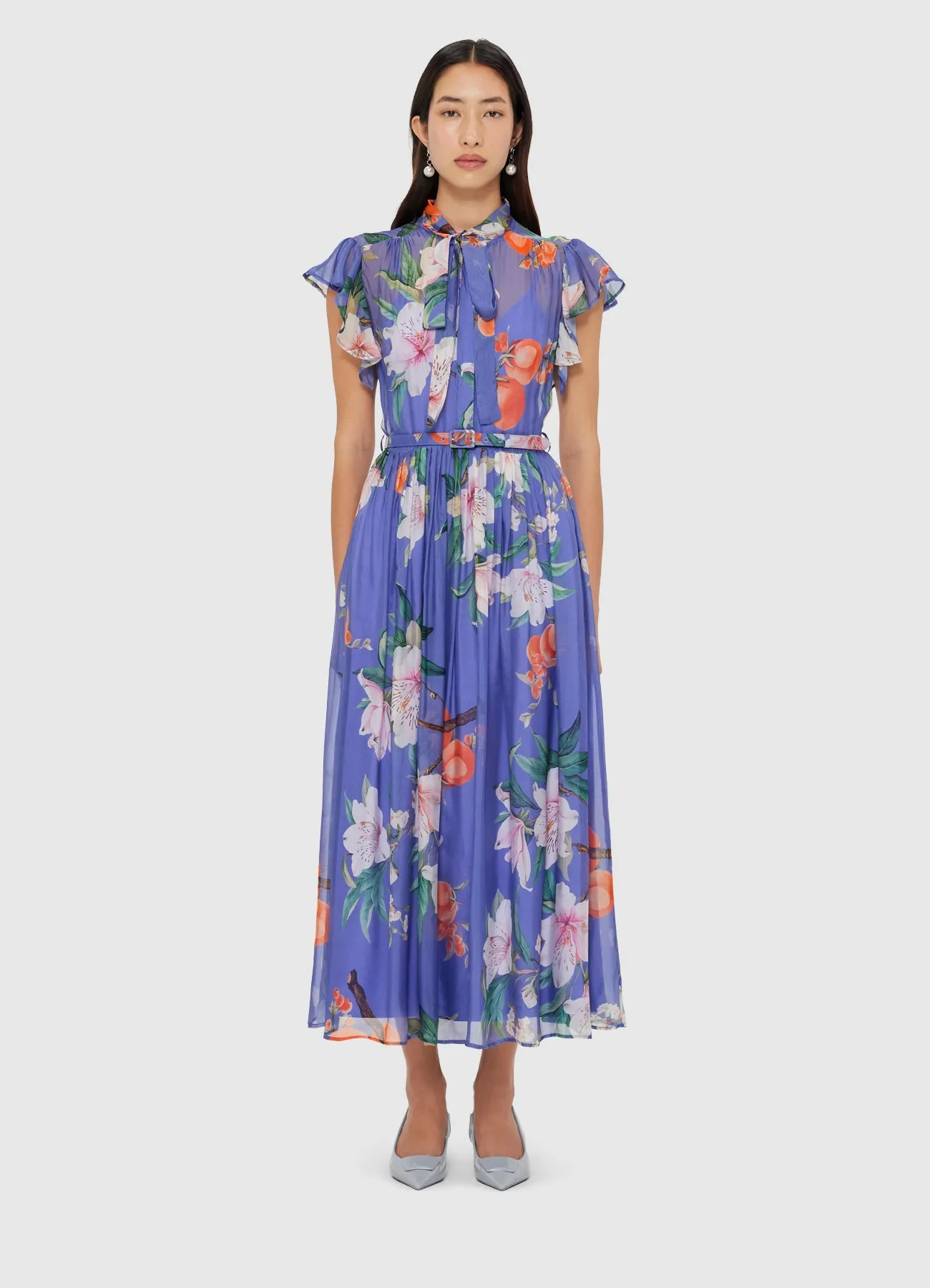 Grace Flutter Sleeve Midi Dress - Lavish Print in Moonlight sold by LEO LIN product image thumbnail 3