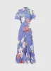 Becca Short Sleeve Midi Dress - Lavish Print in Moonlight sold by LEO LIN