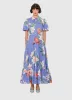 Becca Short Sleeve Midi Dress - Lavish Print in Moonlight sold by LEO LIN