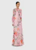 Lilith Tie Neck Maxi Dress - Lavish Print in Pink sold by LEO LIN