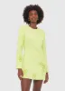 Aliza Long Sleeve Petal Mini Dress - Chartreuse sold by LEO LIN